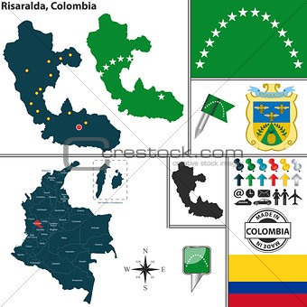 Map of Risaralda, Colombia