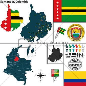 Map of Santander, Colombia
