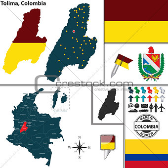 Map of Tolima, Colombia