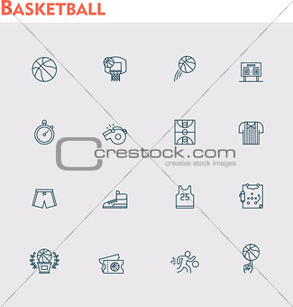 Vector basketball icon set