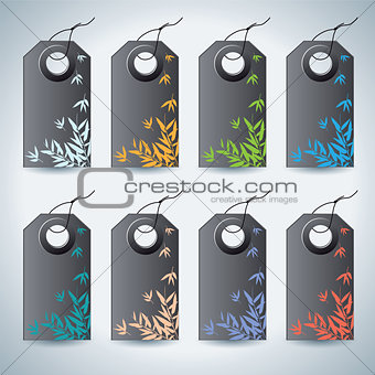 Set of the colorful tags on white background. 