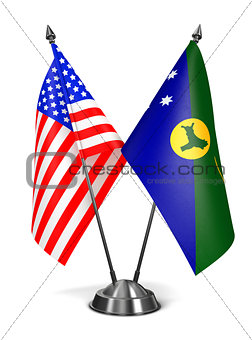 USA and Christmas Island - Miniature Flags.