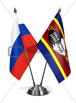 Russia and Swaziland - Miniature Flags.