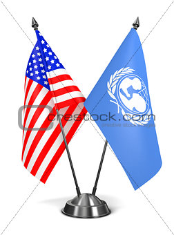 USA and UNICEF - Miniature Flags.