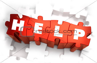 Help - Text on Red Puzzles with White Background.