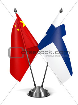 China and Finland - Miniature Flags.
