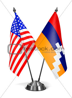 USA and Nagorno-Karabakh - Miniature Flags.