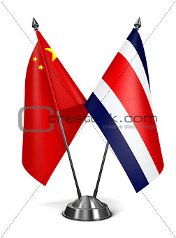 China and Costa Rica - Miniature Flags.