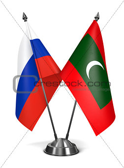 Russia and Maldives - Miniature Flags.