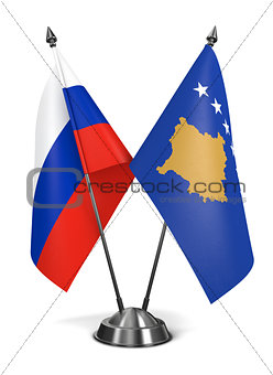 Russia and Kosovo - Miniature Flags.