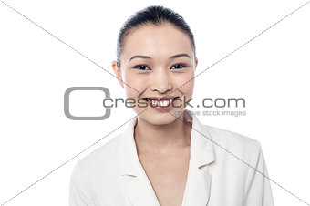Smiling beautiful corporate woman