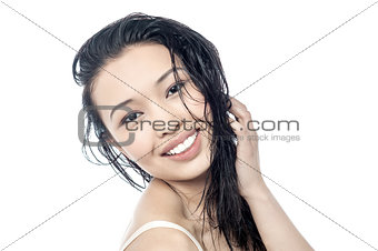 Young woman with beautiful hair