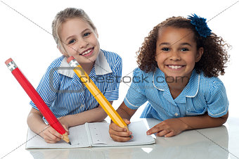 Kids writting their assignment