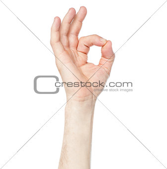 Closeup of mang hand gesturing