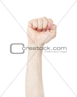 Male hand clenched fist