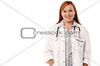 Attractive young female physician