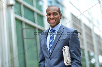 Handsome corporate male at outdoors