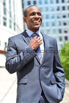 Handsome businessman posing at outdoor