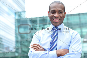 Smiling male executive outdoor