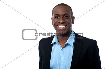 Smiling relaxed corporate executive