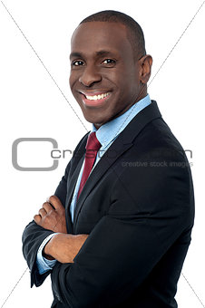 African businessman looking at camera