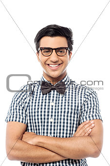 Smiling young man isolated over white