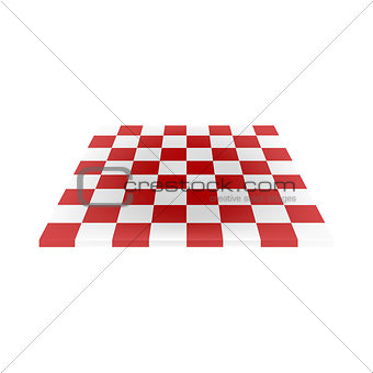 Empty chess board in red and white design