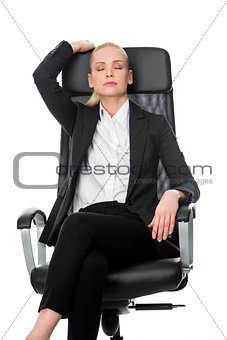 businesswoman relaxing on a chair