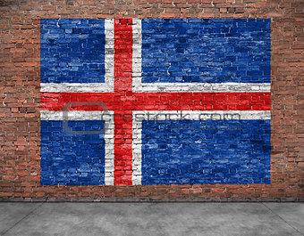 Flag of Iceland and foreground