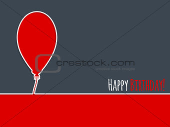 Simple birthday card with balloon