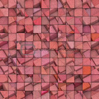 3d abstract mosaic with pink cube pattern