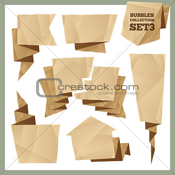 Crumpled Paper Speech Bubbles Collection Set3