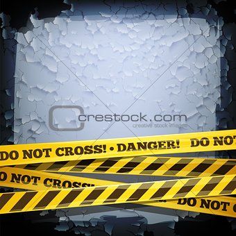 Grunge Vector Background With Danger Tapes