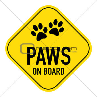 paws on board sign