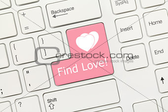 White conceptual keyboard - Find Love (pink key)