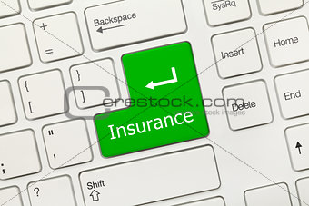 White conceptual keyboard - Insurance (green key)