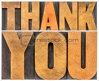 thank you wood type abstract