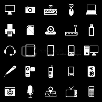 Gadget icons on black background