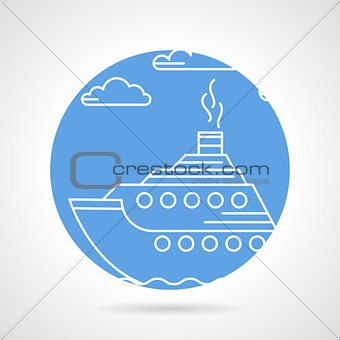 Blue round vector icon for steamer