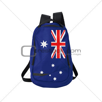 Australian flag backpack isolated on white