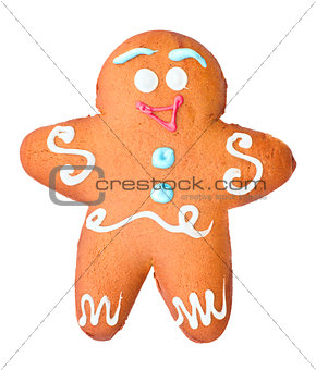 Gingerbread in the form of man, isolated 