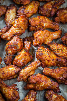 Chicken wings on baking sheet