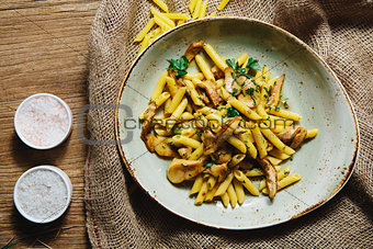 pasta penne with mushrooms