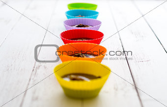 Chocolate Truffles in Colorful Cups