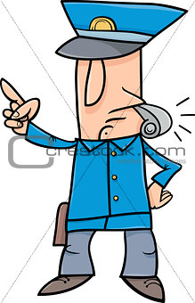 policeman with whistle cartoon