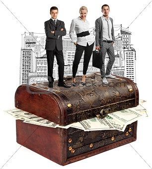 Business team and USA Dollars