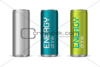 Vector illustration of energy drink cans 