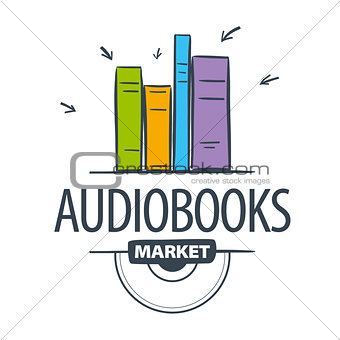 vector logo audiobook, books attacked cursors