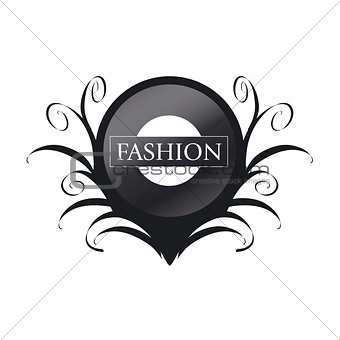 vector logo black circle with patterns