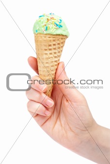 Holding delicious ice cream